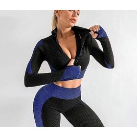 Legging de Sport Femme Taille Haute Noir, Bleu - Confort Extensible pour Gym et Yoga