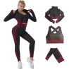 Ensemble Vêtement de Sport Femme 3 Pièces - Yoga et Fitness Set avec Soutien-Gorge Sport, Legging Taille Haute et Veste Zippée