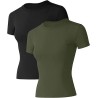 T-shirt de Sport Femme, Respirant et Extensible, Manches Courtes, Entraînement Fitness