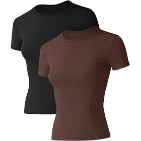 T-shirt Sport Femme Manches Courtes, Respirant, Séchage Rapide, Idéal pour Entraînement et Fitness