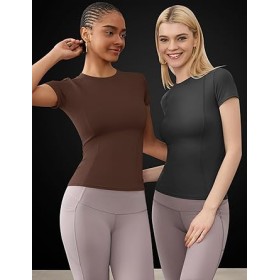 T-shirt Sport Femme Manches Courtes, Respirant, Séchage Rapide, Idéal pour Entraînement et Fitness