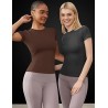 T-shirt Sport Femme Manches Courtes, Respirant, Séchage Rapide, Idéal pour Entraînement et Fitness