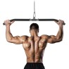 Barre de Tirage Musculation Triceps Biceps - Barre en Acier Noir, Détachable pour Poulie