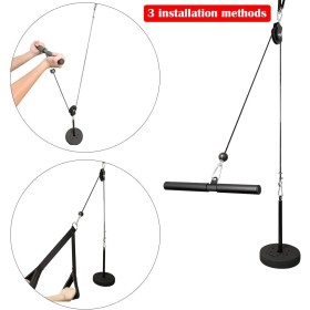 Trizeps- und Armstabilisator-Set mit Seilrolle, starkes Stahlkabel