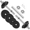 Kit Haltères Musculation 20kg avec Barre d’Extension - Poids Ajustable, Antiglisse et Durable