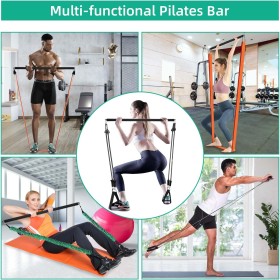 Barre de Musculation pour Élastiques et Pilates, Compatible avec Bandes de Résistance