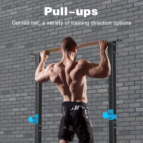 All-in-One Adjustable Dumbbell and Squat Rack - 21 Positions, Rugged, Multi-Grip Bar and Integrated Storage Rack