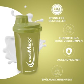 Shaker à Protéines Vert 700ml - Avec Bouchon Rotatif, Passoire & Échelle de Mesure, Anti-Fuite, Sans BPA et DEHP