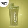 Shaker à Protéines Vert 700ml - Avec Bouchon Rotatif, Passoire & Échelle de Mesure, Anti-Fuite, Sans BPA et DEHP