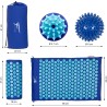 Kit d'Acupression XL - Tapis, Coussin, Boule de Massage Musculaire et Relaxation - Bleu-Turquoise