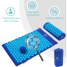 Kit d'Acupression XL - Tapis, Coussin, Boule de Massage Musculaire et Relaxation - Bleu-Turquoise