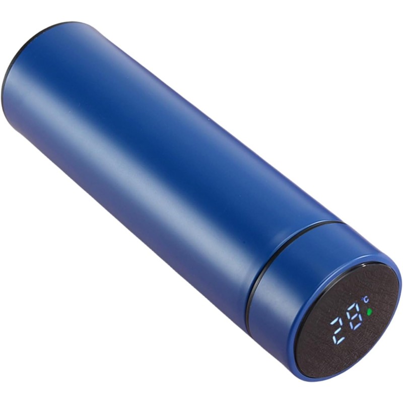 Bouteille Isotherme en Acier Inoxydable - Écran LCD Intelligent, avec Passoire à Thé, 450ml - Bleu