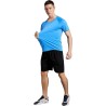 Ensemble de Compression Fitness Homme 5 Pièces - Haut, Chemise, Leggings, Short pour Entraînement et Course Cendre, Bleu