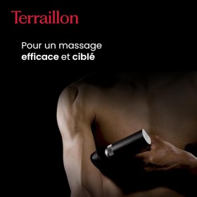 Pistolet de Massage Musculaire 4 Embouts en Silicone, Tête Chauffante à 2 Niveaux, 3 Vitesses Réglables