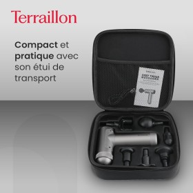 Pistolet de Massage Musculaire 4 Embouts en Silicone, Tête Chauffante à 2 Niveaux, 3 Vitesses Réglables