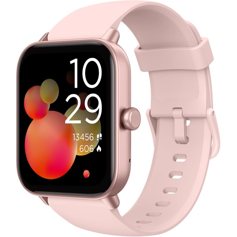 Montre Connectée Waterproof Rose avec Alexa Intégrée, Écran HD 1,8", Compatibilité Android/iOS