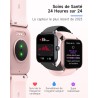 Montre Connectée Waterproof Rose avec Alexa Intégrée, Écran HD 1,8", Compatibilité Android/iOS