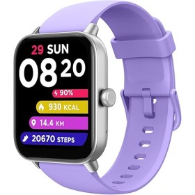 Montre Connectée Waterproof Violette avec Alexa Intégrée, Écran HD 1,8", Compatibilité Android/iOS