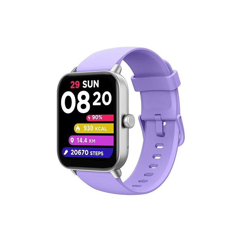 Montre Connectée Waterproof Violette avec Alexa Intégrée, Écran HD 1,8", Compatibilité Android/iOS