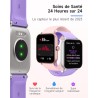 Montre Connectée Waterproof Violette avec Alexa Intégrée, Écran HD 1,8", Compatibilité Android/iOS