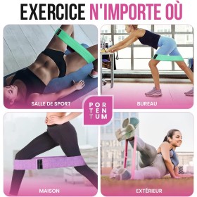 Elastique musculation antidérapant de lot de 3 bandes