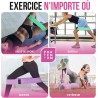 Elastique musculation antidérapant de lot de 3 bandes