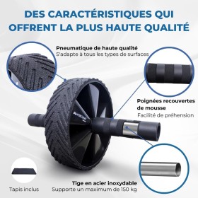 Rouleau Abdominal Robuste avec Tapis - Stable et Silencieux