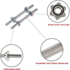 Barre d'Haltère Filetée de 35,6 cm - Acier Massif, Réglable et Polyvalence