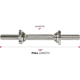 Barre d'Haltère Filetée de 35,6 cm - Acier Massif, Réglable et Polyvalence