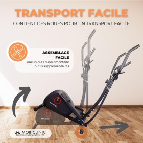 Vélo Elliptique Pliable – 8 Niveaux de Résistance, Suivi LCD, Ergonomique, Silencieux