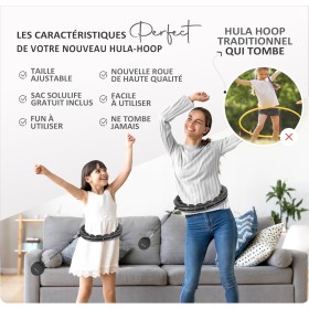 Cerceau Hula Hoop Fitness avec Massage - Taille Ajustable et Silencieux