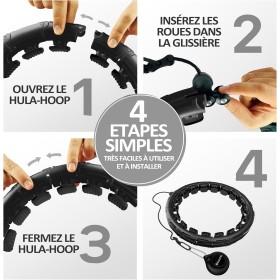 Cerceau Hula Hoop Fitness avec Massage - Taille Ajustable et Silencieux