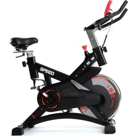 Folding Exercise Bike - 5 Levels of Resistance, Flywheel, LCD Display, Comfortable, Heart Rate Monitor