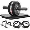 6-in-1-Bauchrad mit Fitnessband, Komplettes Trainingsset