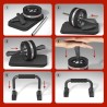 6-in-1-Bauchrad mit Fitnessband, Komplettes Trainingsset