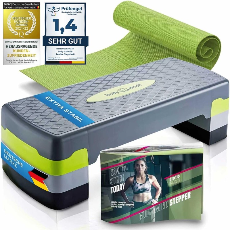 Aerobic-Stepboard mit Anti-Rutsch-Matte - verstellbar, Premium-Qualität