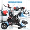 Folding Exercise Bike - 5 Levels of Resistance, Flywheel, LCD Display, Comfortable, Heart Rate Monitor