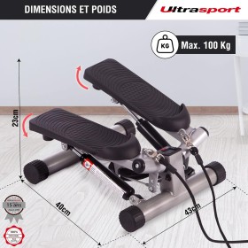 Step Musculation avec Affichage LCD - Renforcement Musculaire et Cardio Compact, Robuste et Résistance Réglable