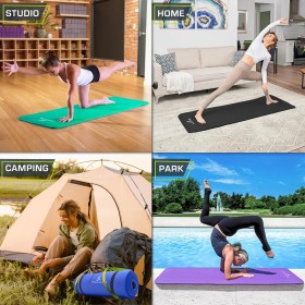 Tapis de Fitness Ultra Confort - Antidérapant, Résistant à l'Eau, Polyvalent pour yoga, avec Sangle de Transport Incluse