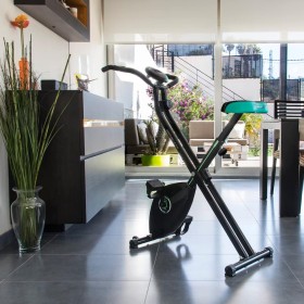 Vélo d'Appartement Pliable – 8 Niveaux de Résistance, Écran LCD Multifonction, Confort avec Dossier